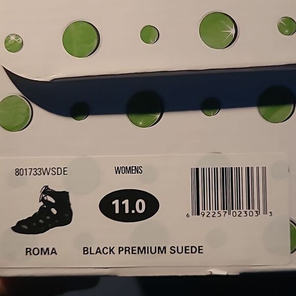 NEW! Earthies Suede Roma Gladiator Sandals Black - Picture 3 of 8